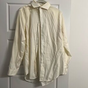 NWOT Calvin Klein cream yellow button down slim fit